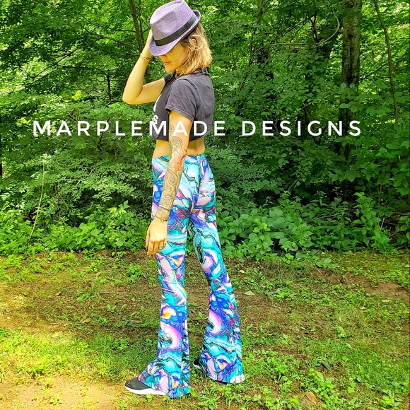 NWT* Xs/ X Long 24x35 flares💜 MarpleMade Designs super soft yoga, low rise, - Picture 6 of 16